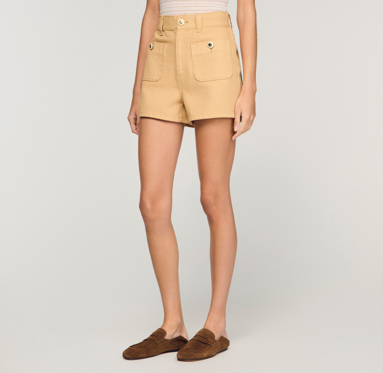 Женские бежевые джинсовые шорты