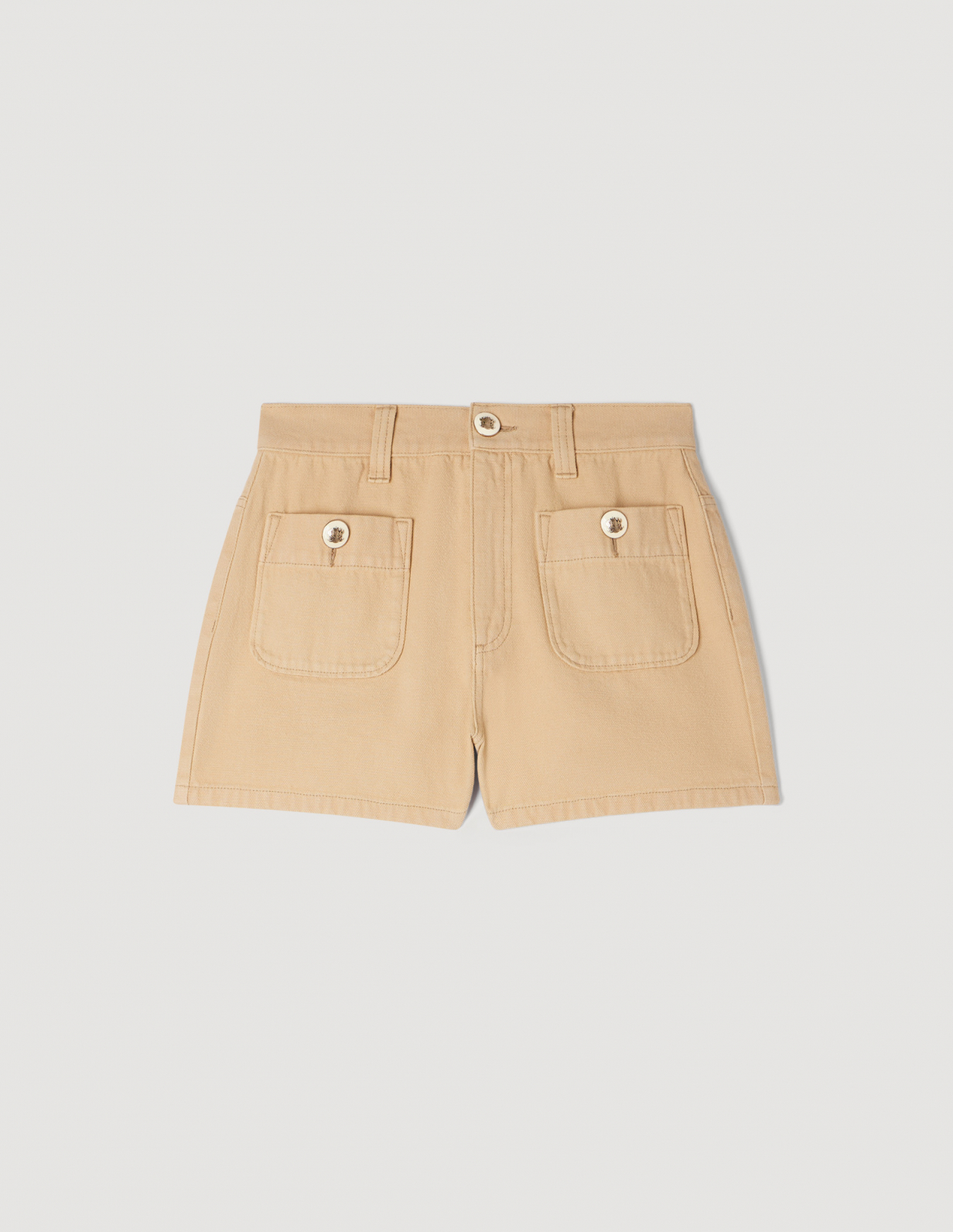 Женские бежевые джинсовые шорты_6