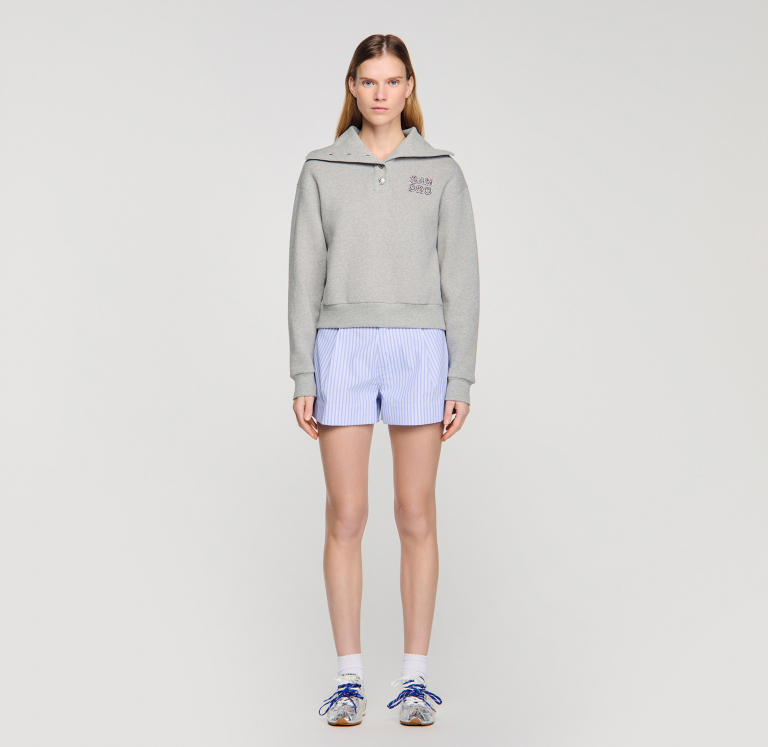 Жіноча толстовка з матроським коміром та вишивкою