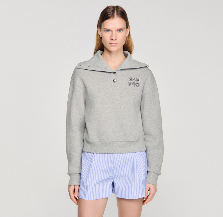 Жіноча толстовка з матроським коміром та вишивкою