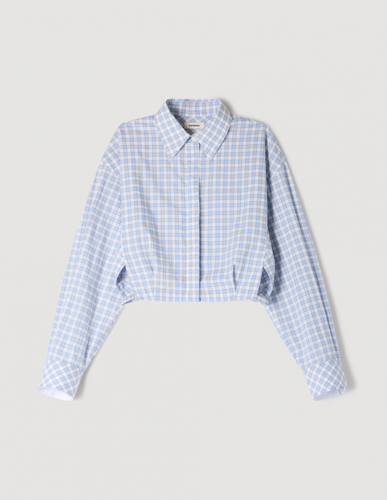 Женская короткая клетчатая рубашка_6