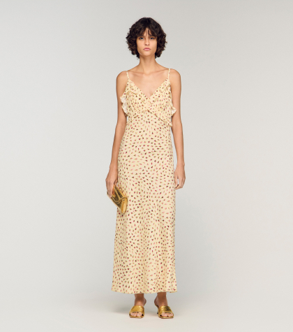 Женское макси-платье с цветочным принтом