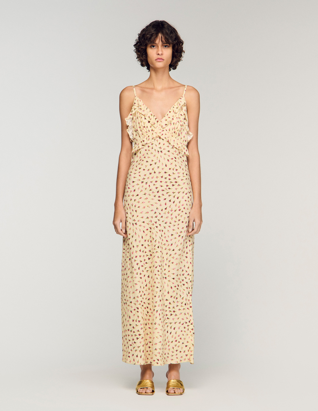 Женское макси-платье с цветочным принтом_2