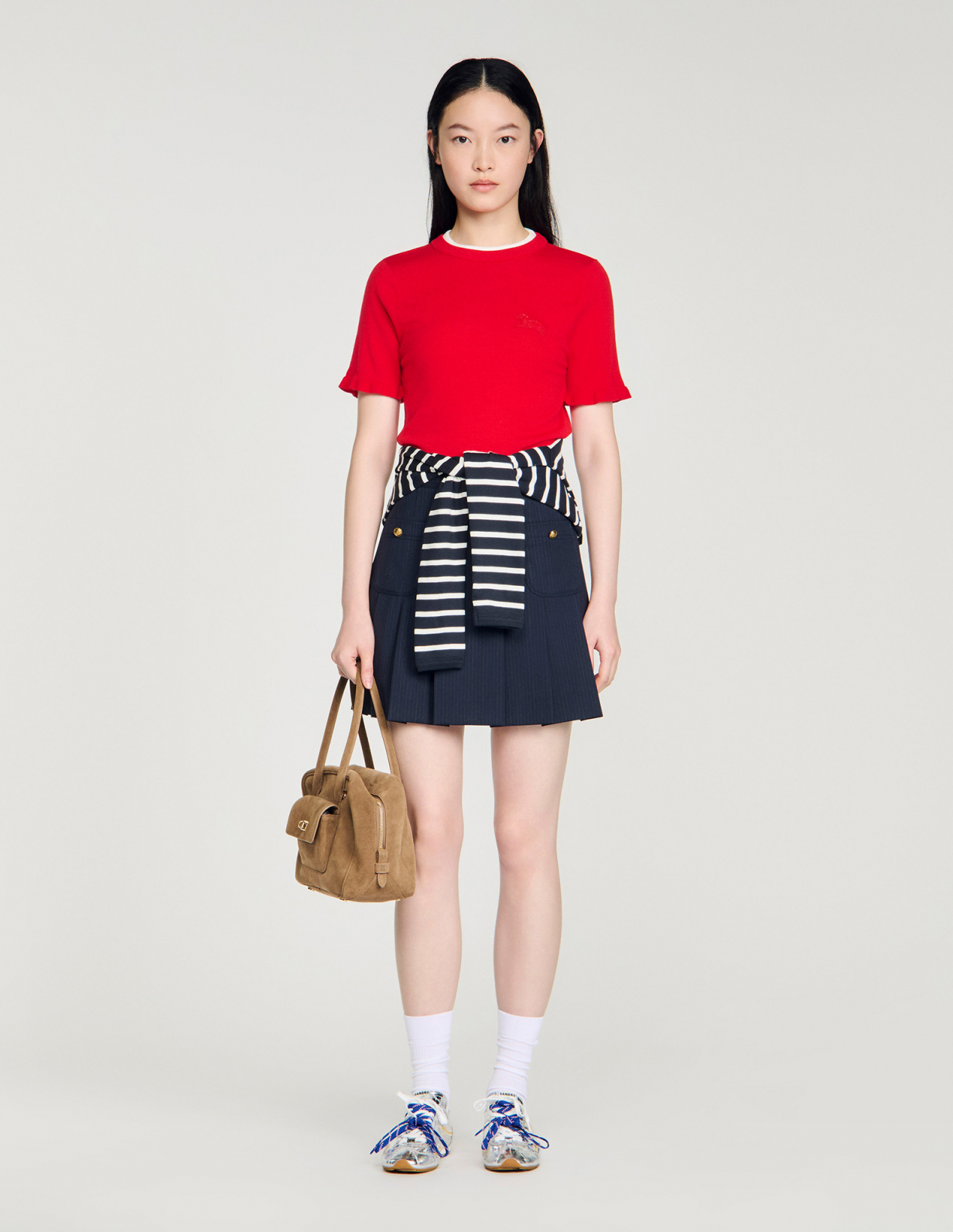 Женский джемпер с контрастным воротником_1