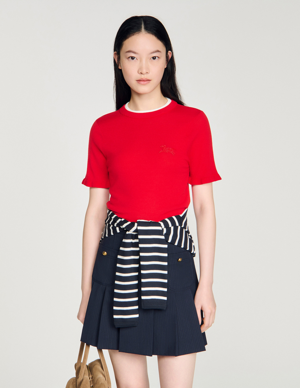 Женский джемпер с контрастным воротником_4