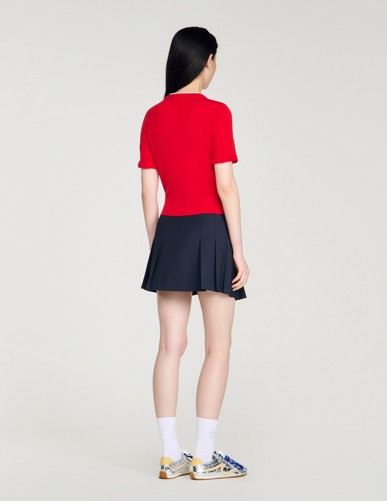 Женский джемпер с контрастным воротником_5