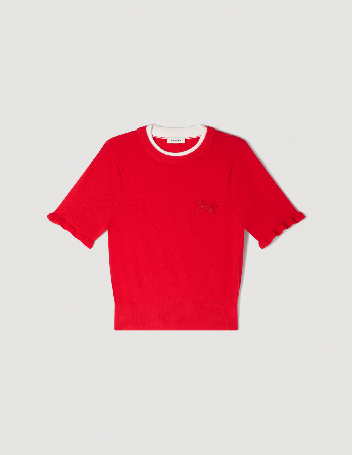 Женский джемпер с контрастным воротником_6