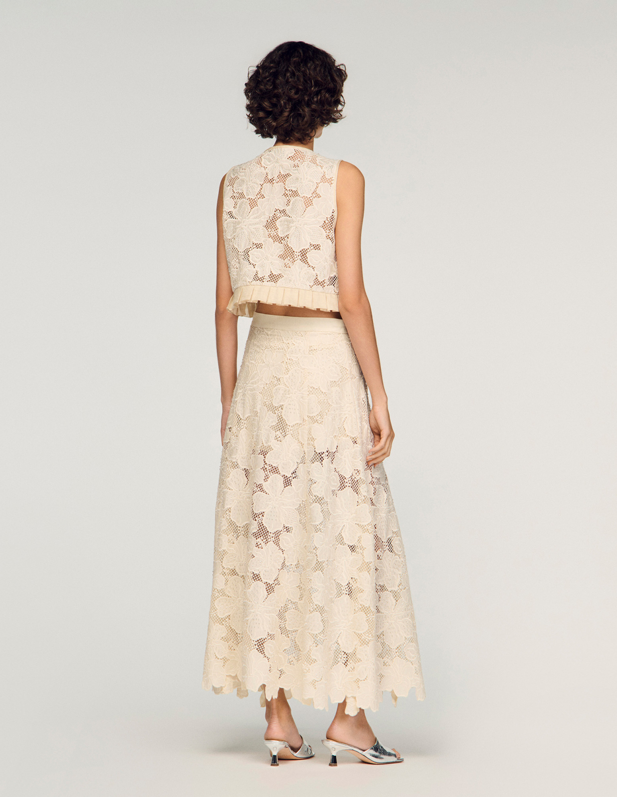Женская молочная юбка из гипюра_5