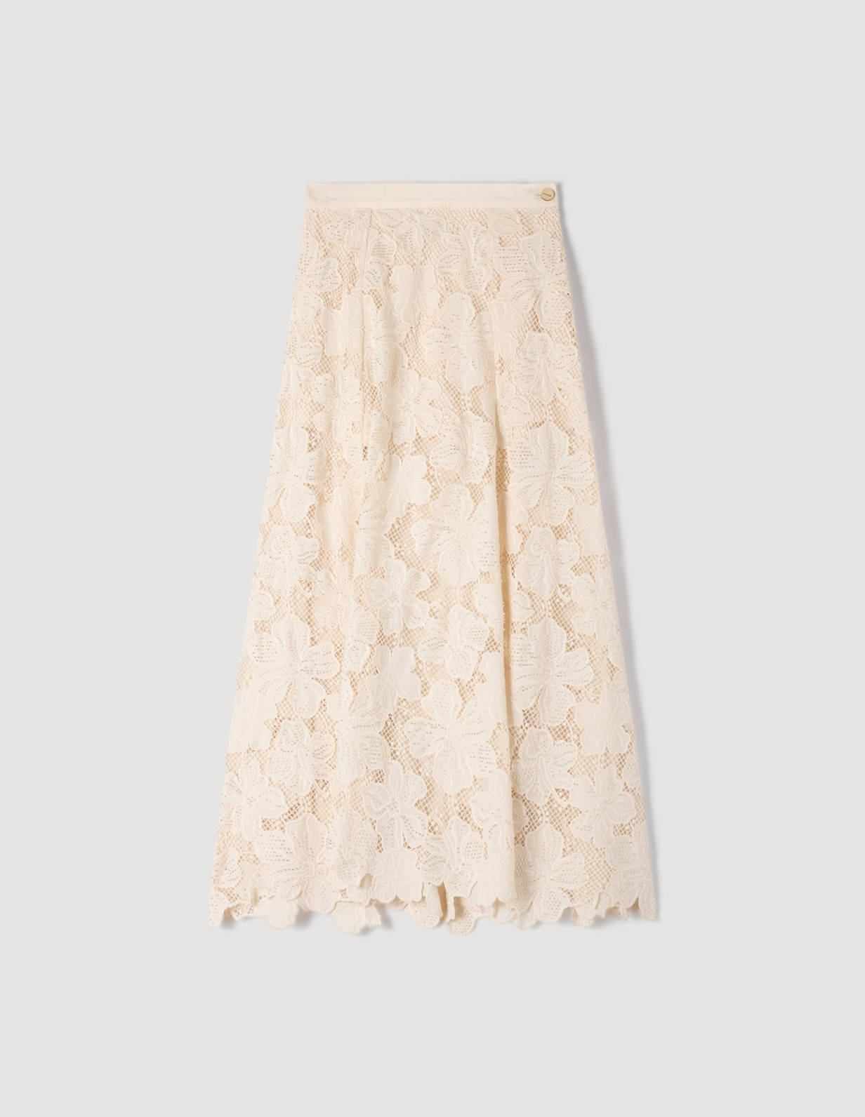 Женская молочная юбка из гипюра_6