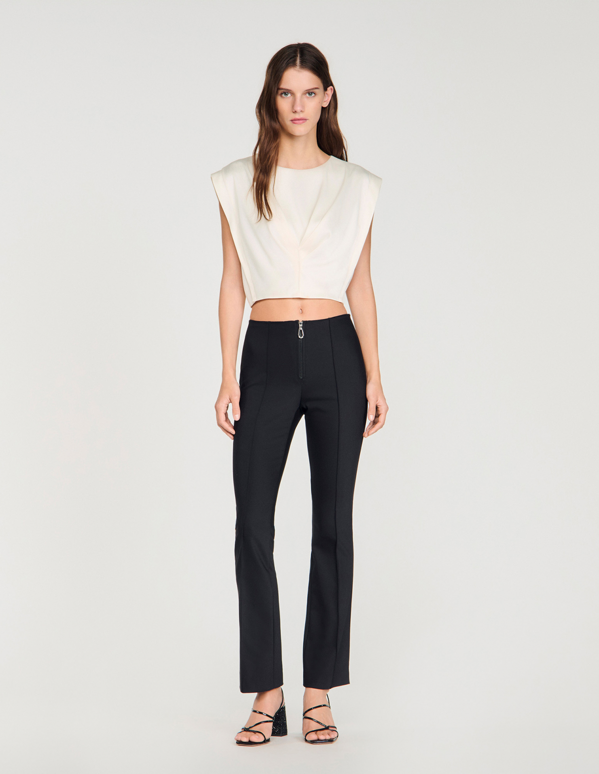 Жіночі приталені брюки із застібкою-блискавкою_1