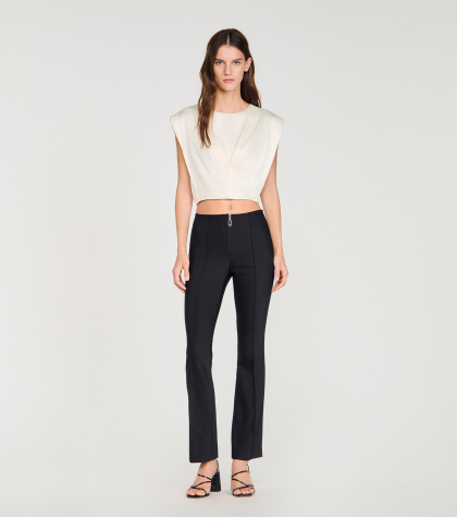 Жіночі приталені брюки із застібкою-блискавкою