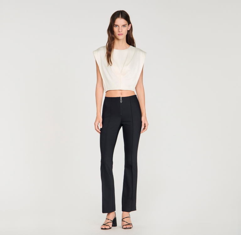 Жіночі приталені брюки із застібкою-блискавкою