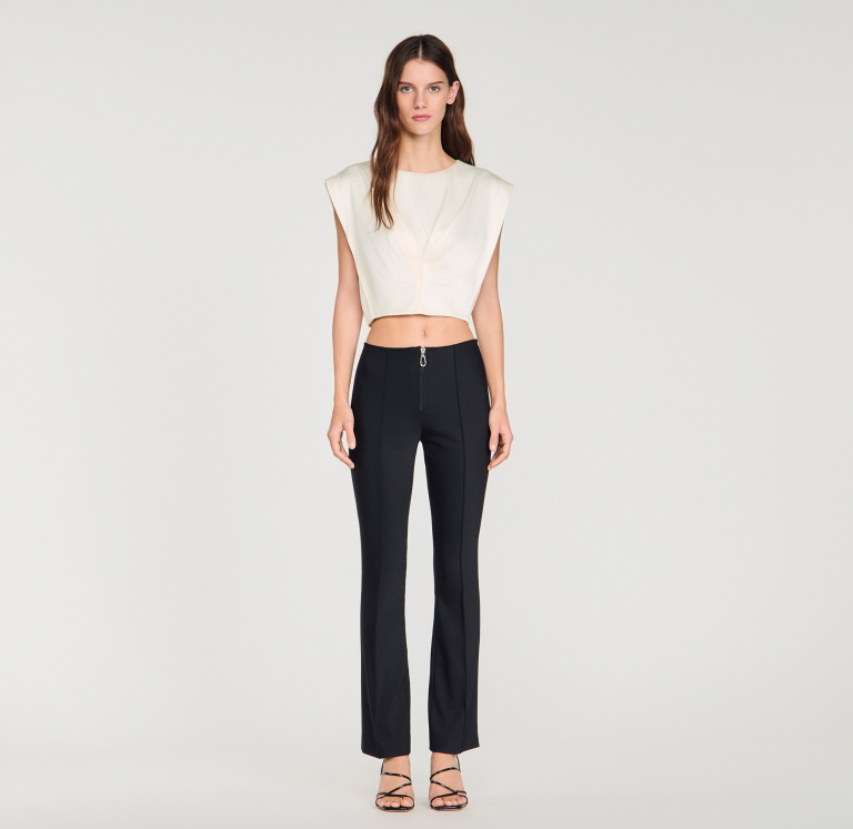 Жіночі приталені брюки із застібкою-блискавкою