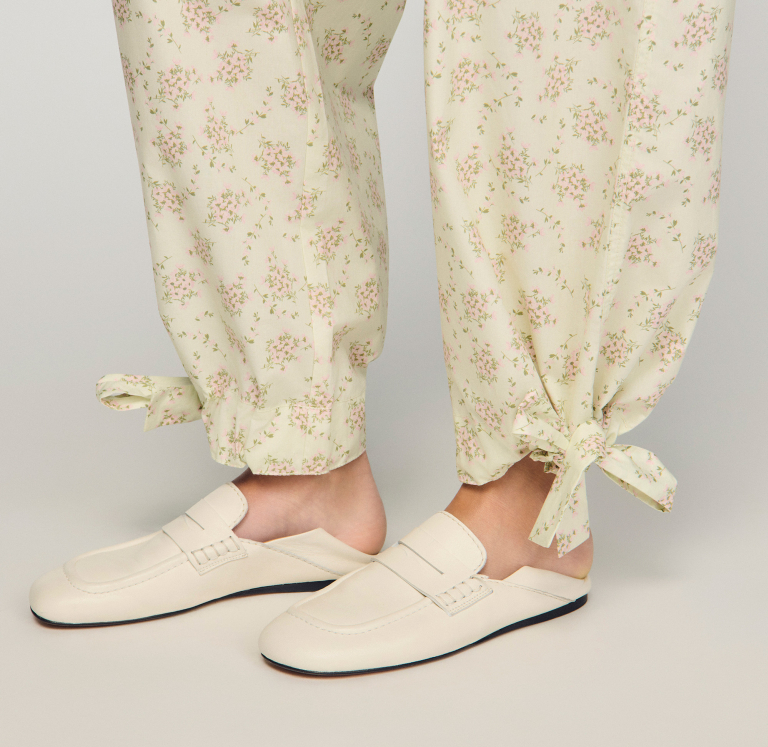 Женские широкие брюки с цветочным принтом