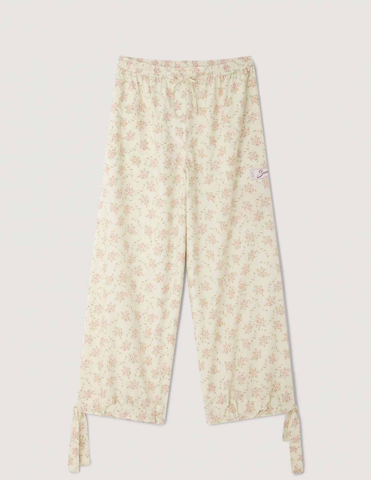 Женские широкие брюки с цветочным принтом_6