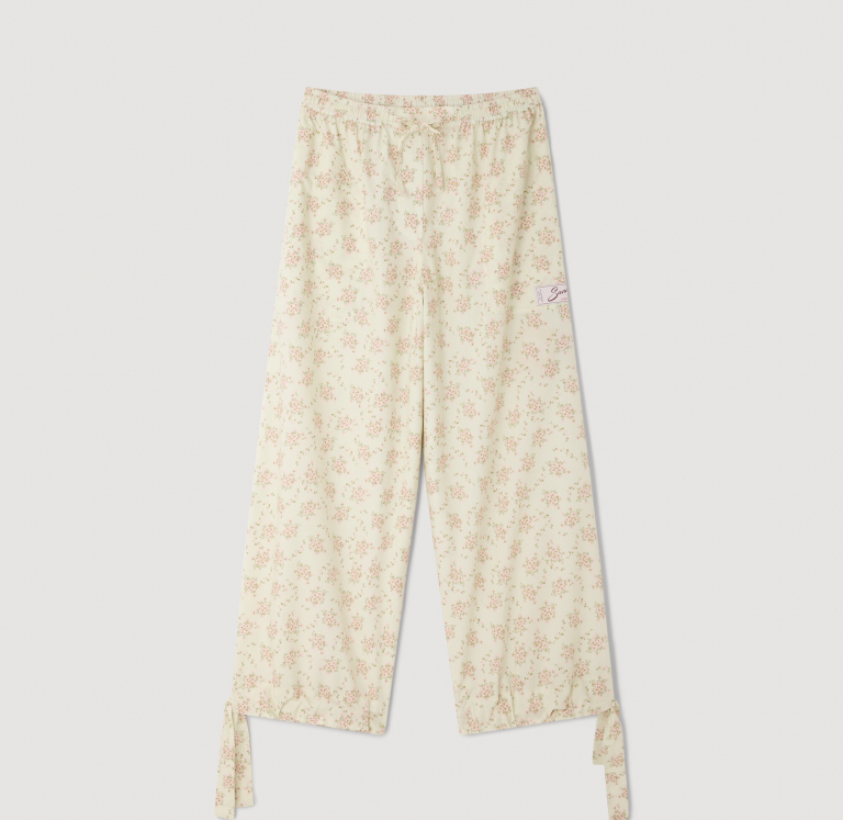 Женские широкие брюки с цветочным принтом