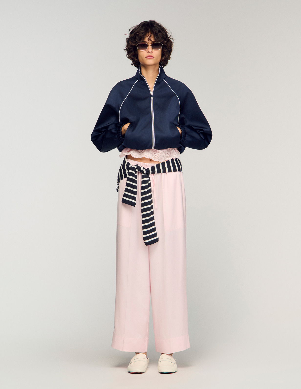 Женские атласные широкие брюки_1