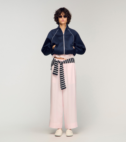 Женские атласные широкие брюки