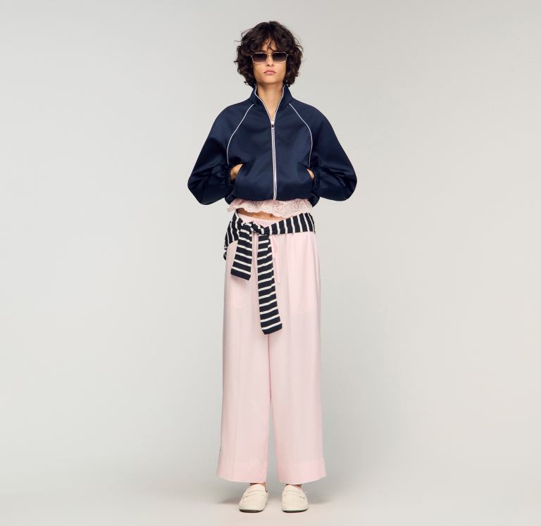 Женские атласные широкие брюки