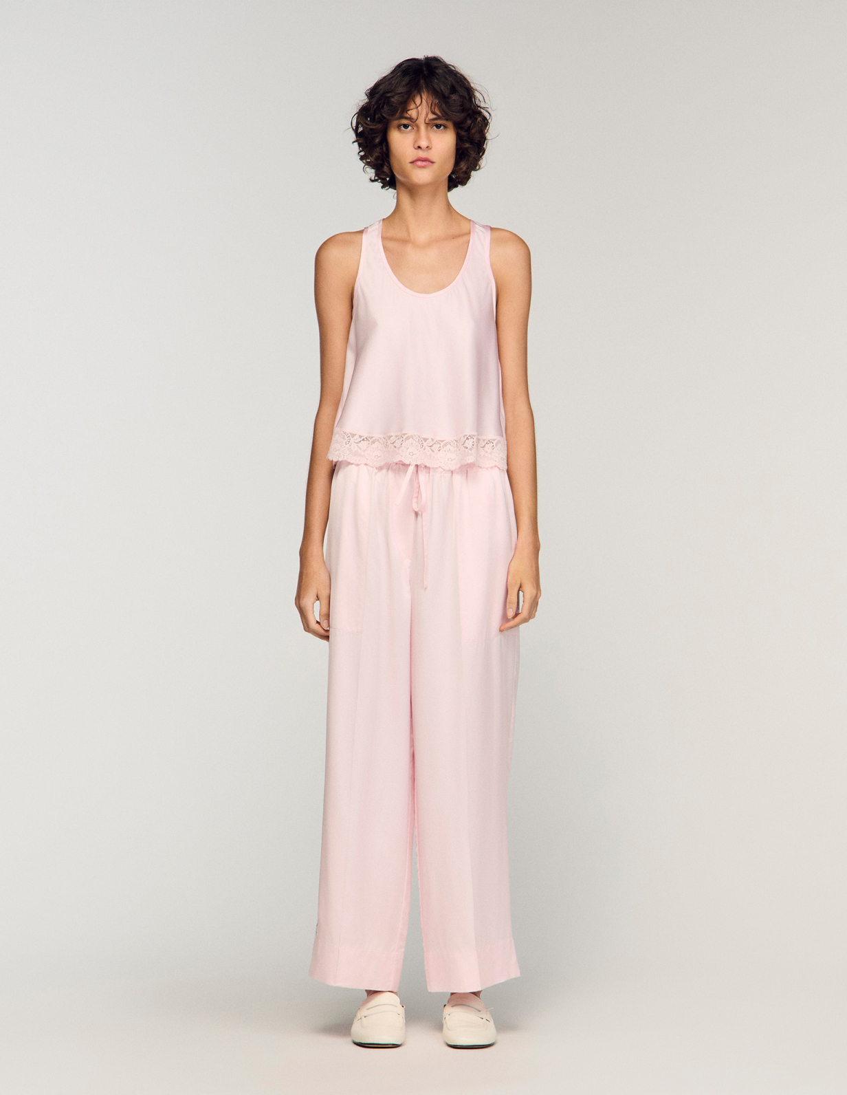 Женские атласные широкие брюки_2