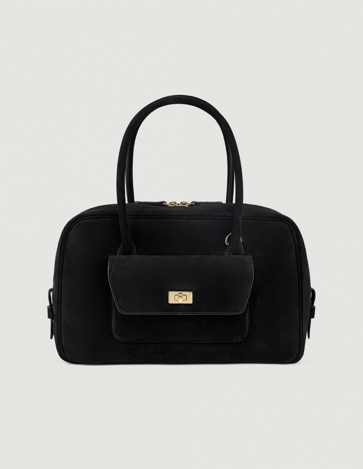 Жіноча чорна замшева сумка EZMEH_1