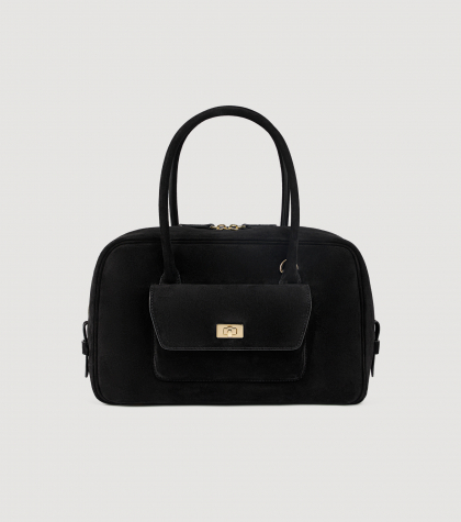 Жіноча чорна замшева сумка EZMEH