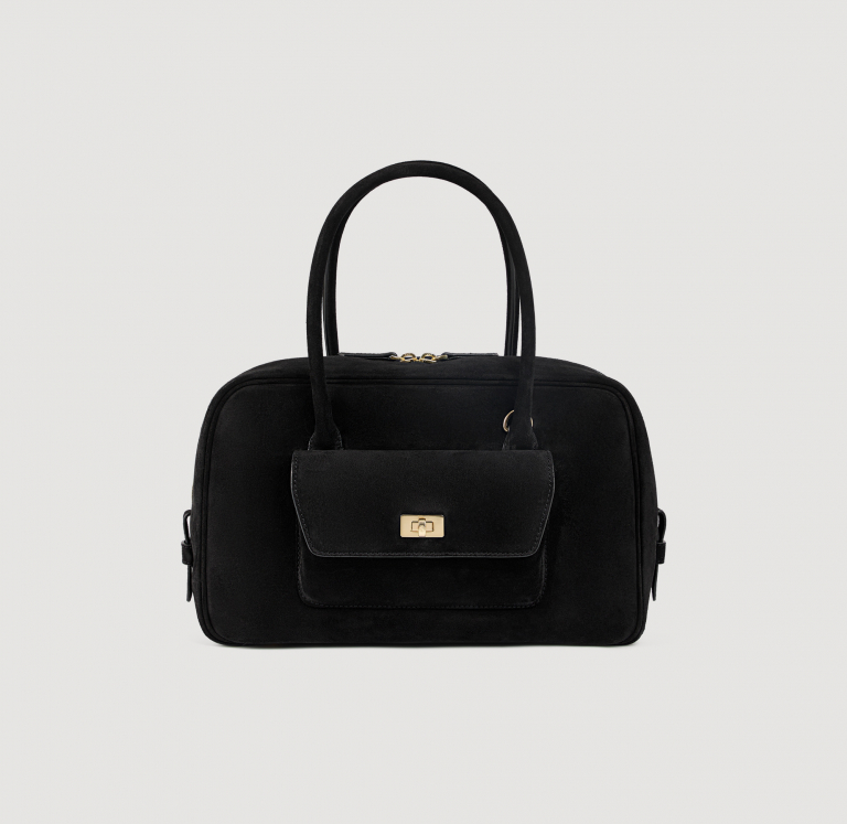 Жіноча чорна замшева сумка EZMEH