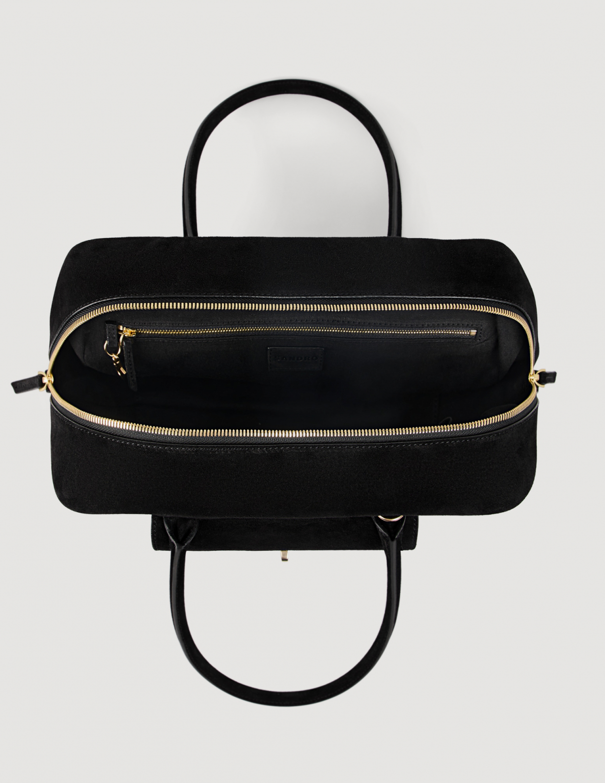 Жіноча чорна замшева сумка EZMEH_4