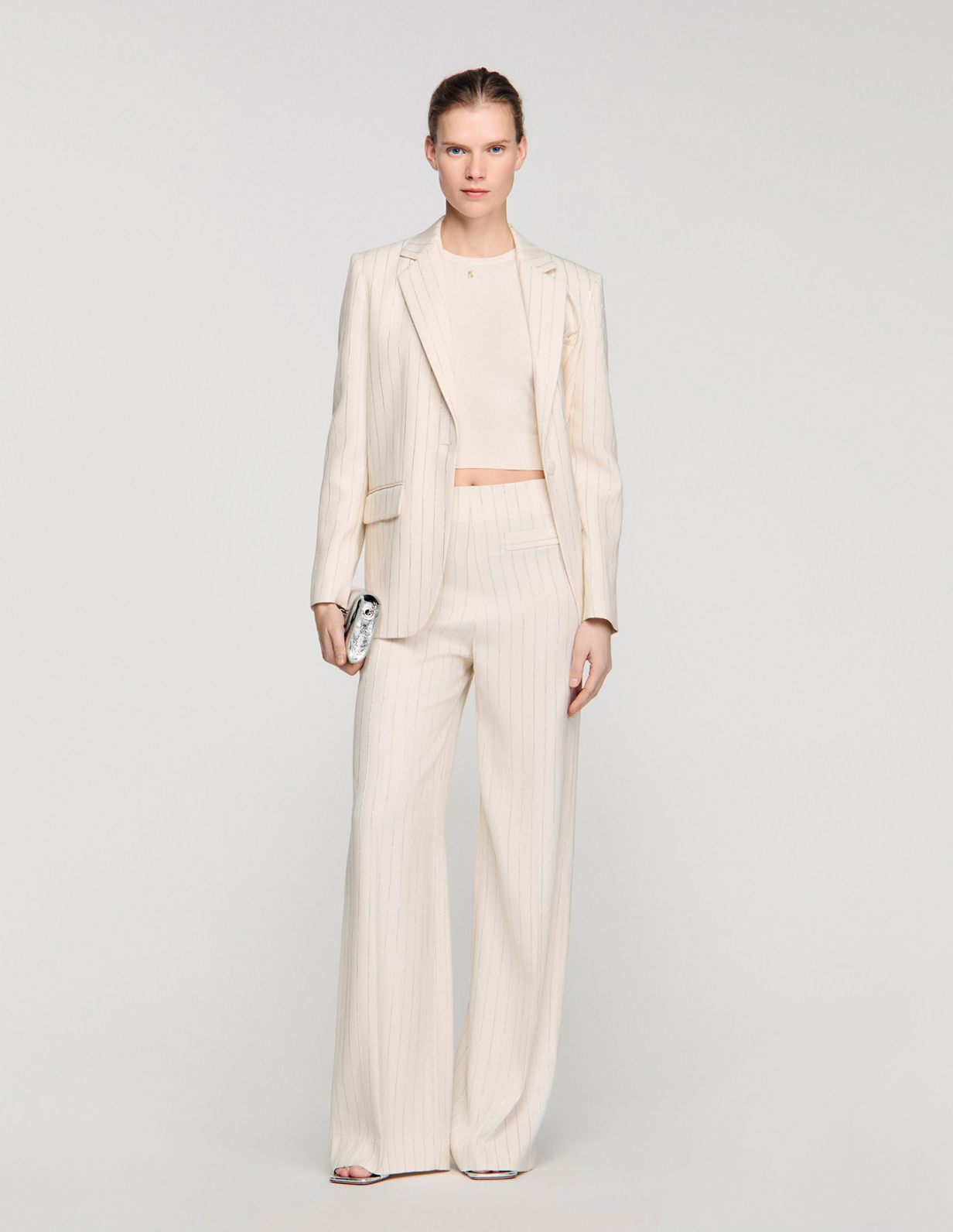 Женские широкие полосатые брюки_1