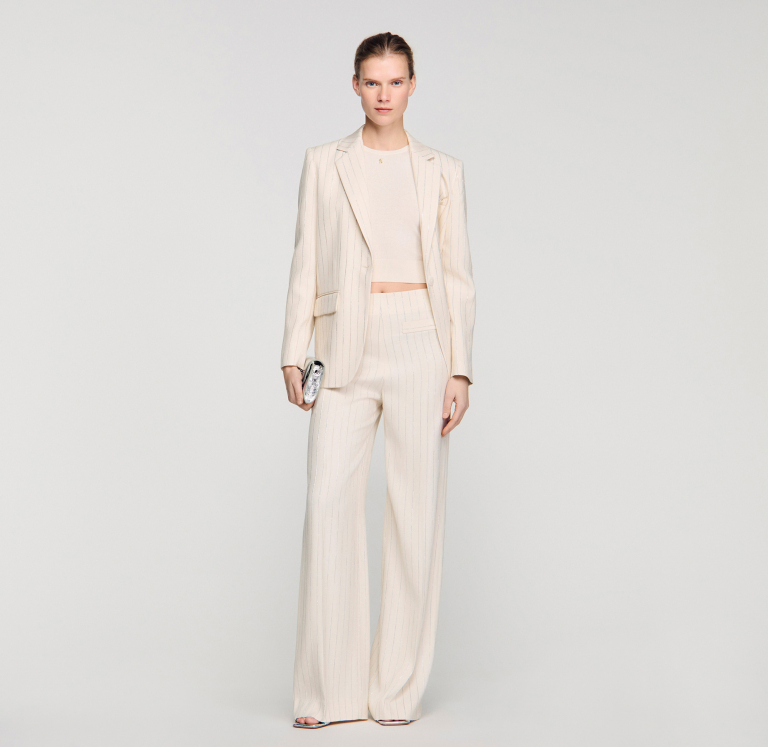 Женские широкие полосатые брюки