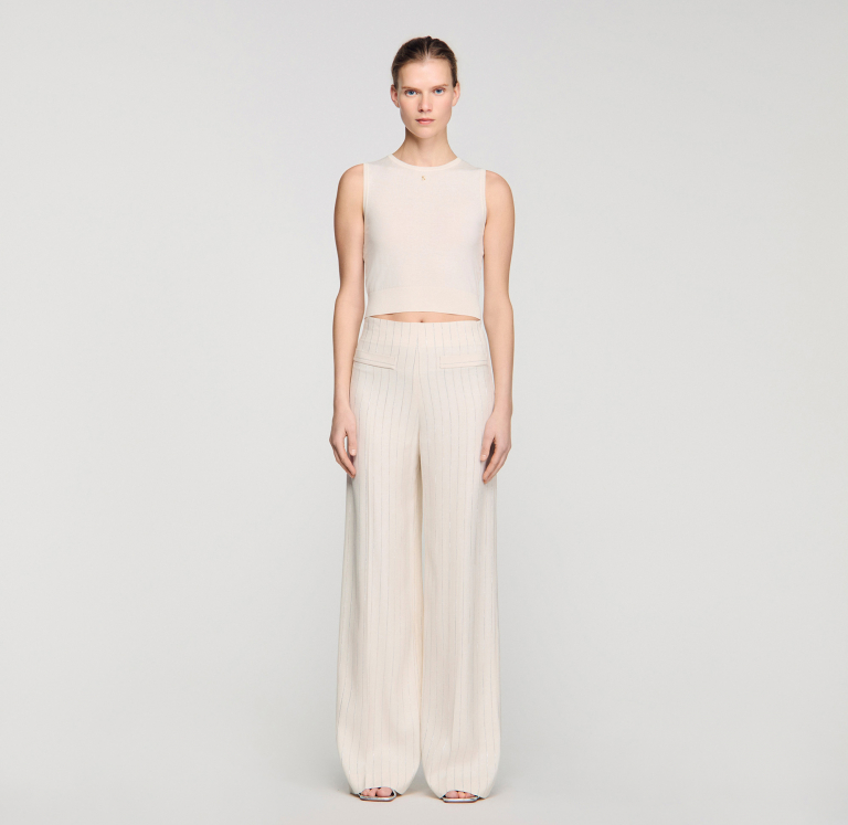 Женские широкие полосатые брюки