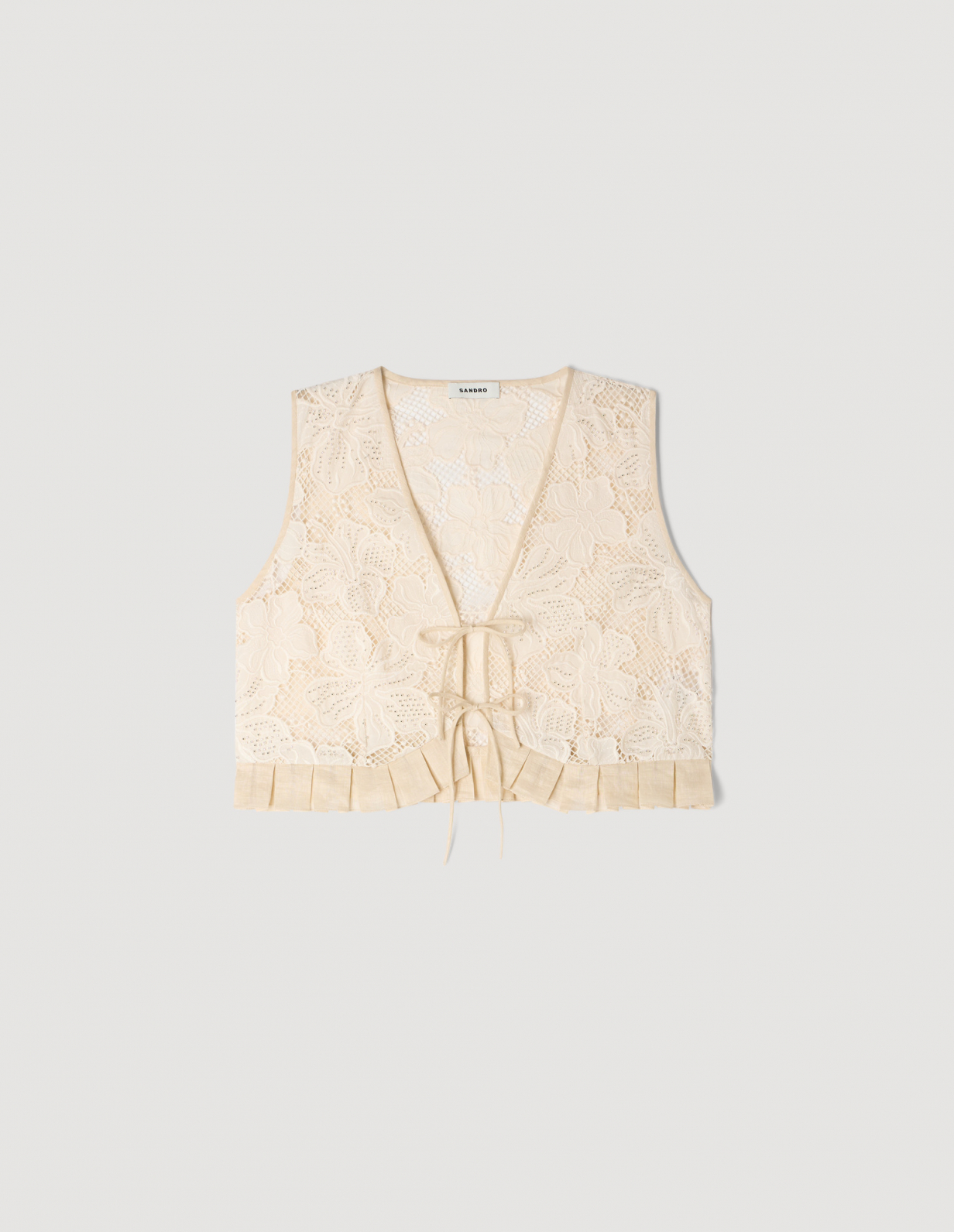 Жіночий топ із гіпюрового мережива з оборкою_6