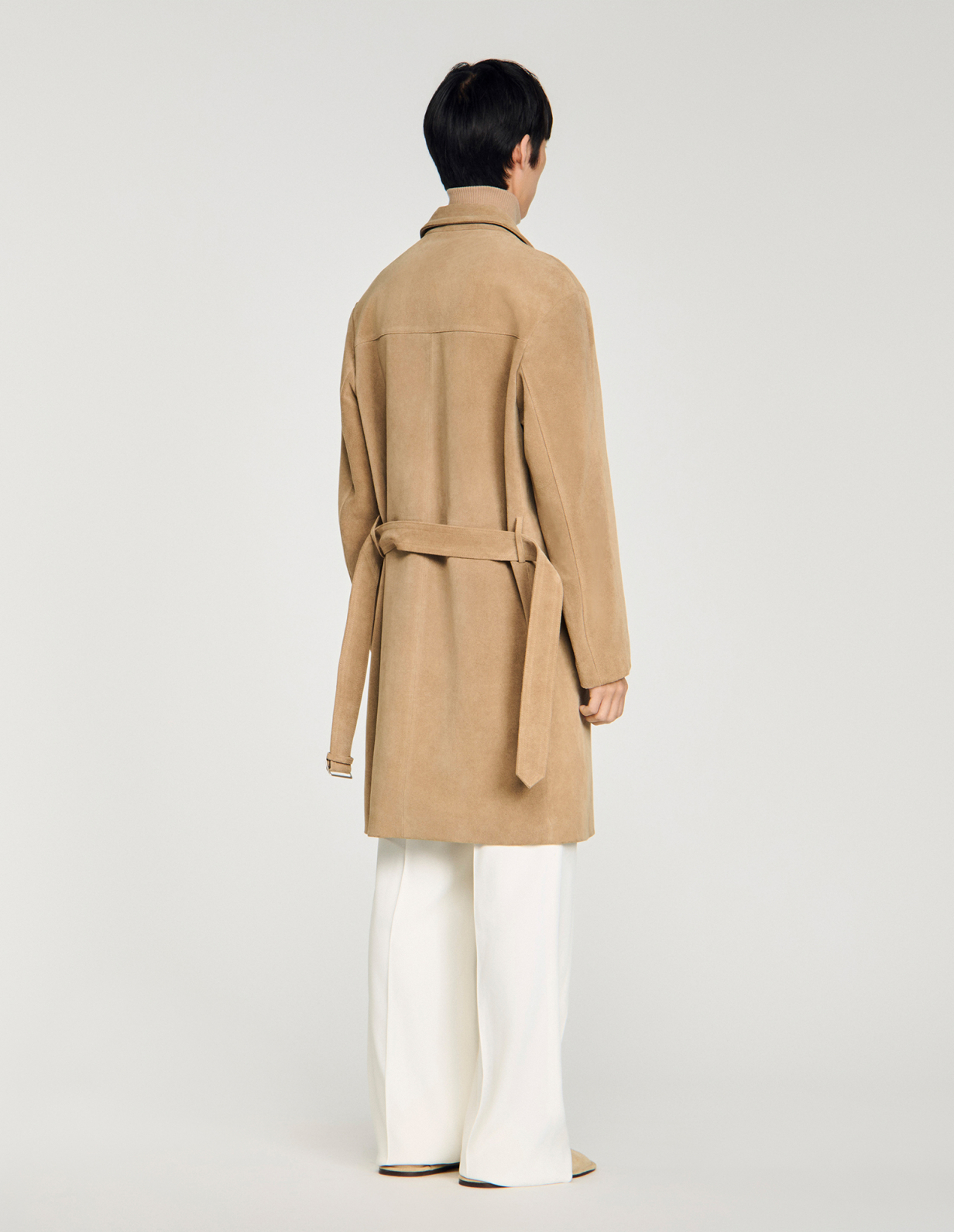 Чоловіче бежеве замшеве пальто_5