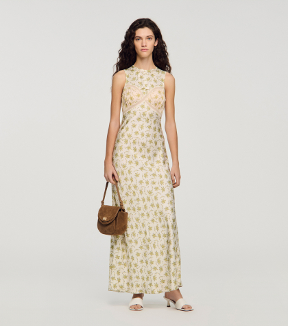 Женское макси-платье с цветочным принтом