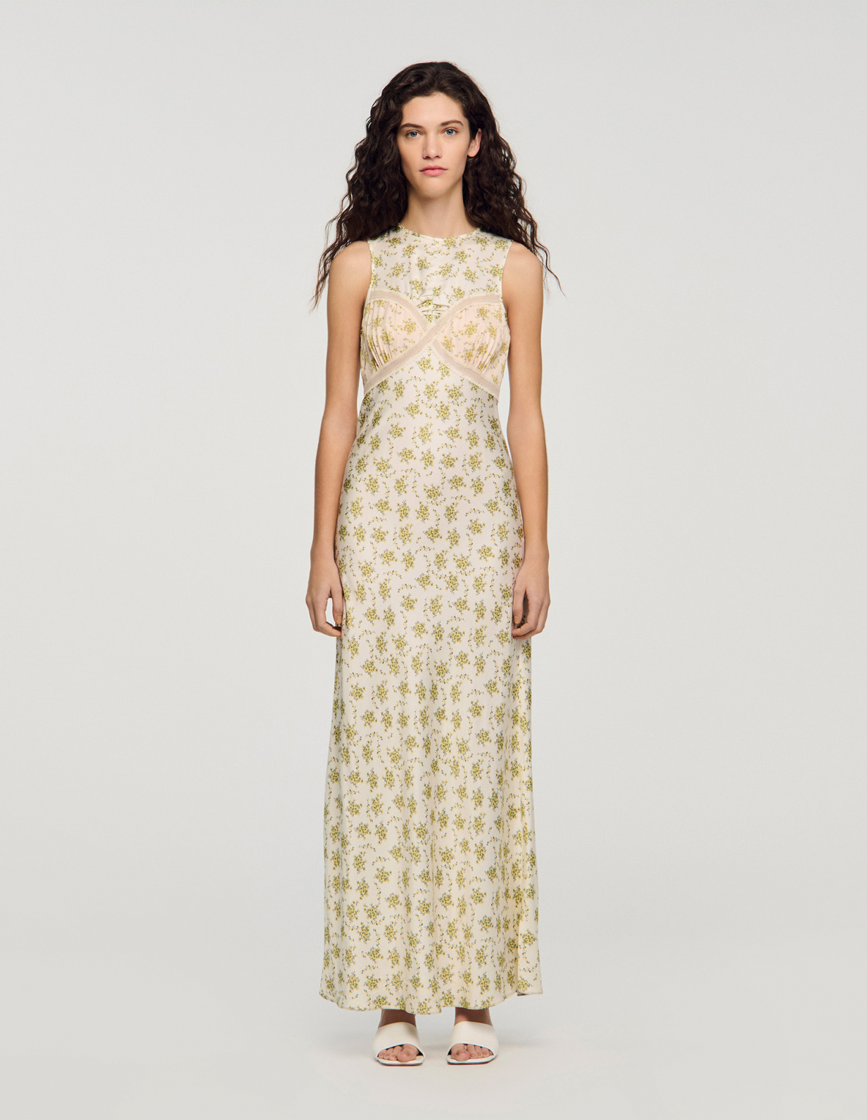 Женское макси-платье с цветочным принтом_2