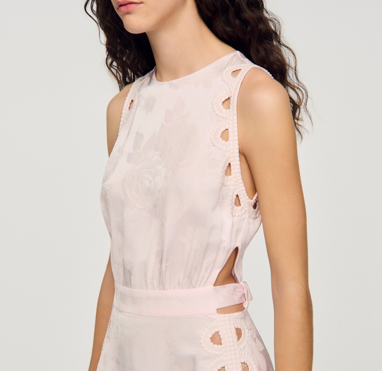 Жіноча жакардова сукня з квітковим візерунком