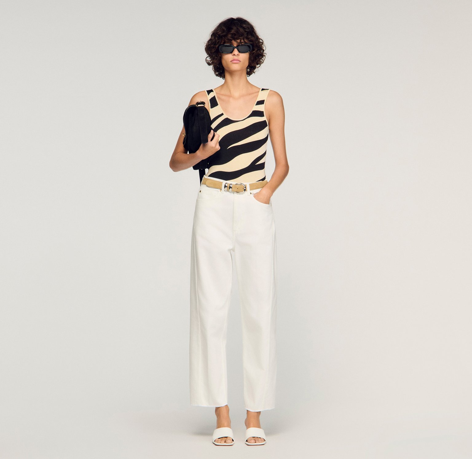 Женский вязаный боди с принтом _1