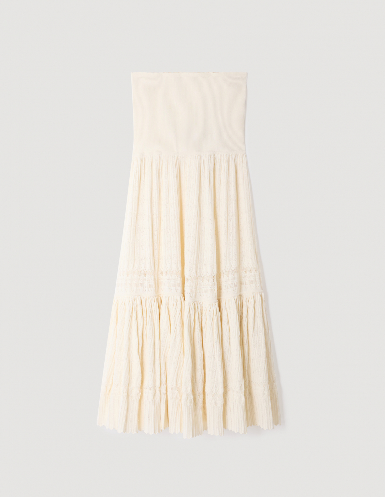 Жіноча молочна в'язана спідниця_6