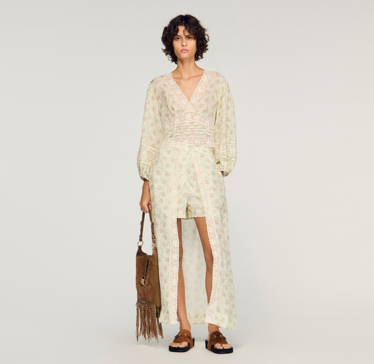 Жіночий вкорочений топ з квітковим принтом