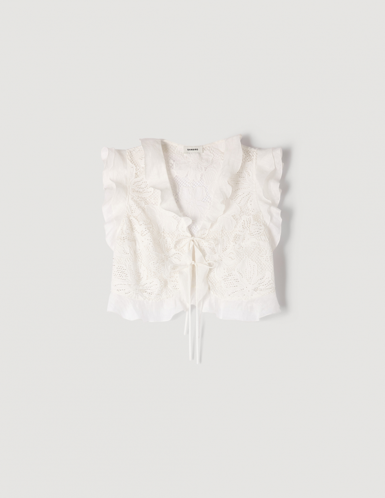 Женский короткий гипюровый топ_6