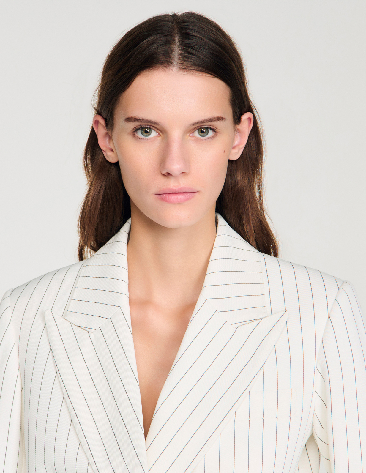 Жіночий двобортний смугастий жакет_3