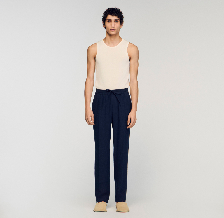 Мужские льняные брюки прямого кроя