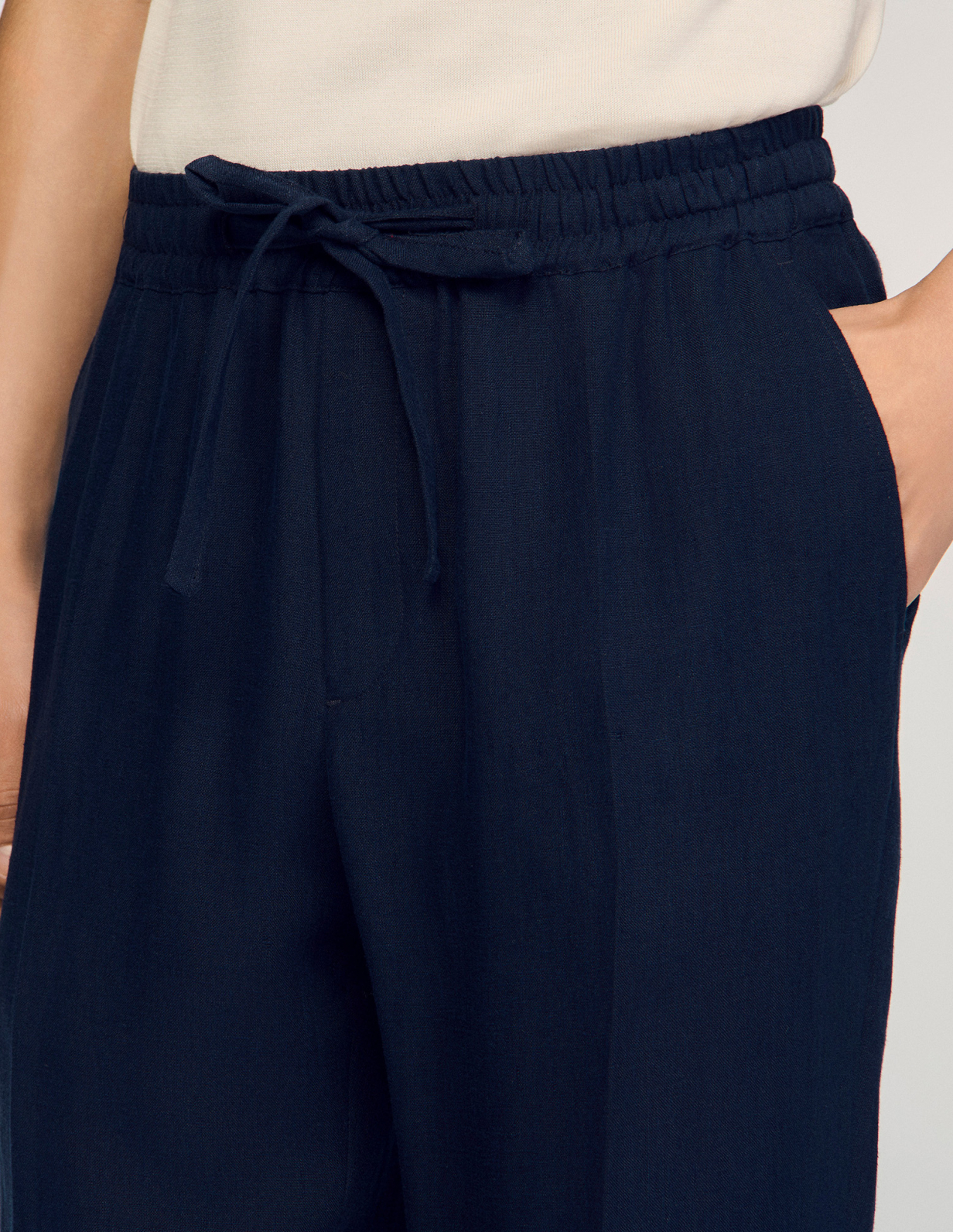 Мужские льняные брюки прямого кроя_4