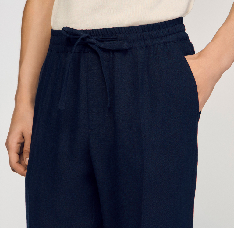 Мужские льняные брюки прямого кроя