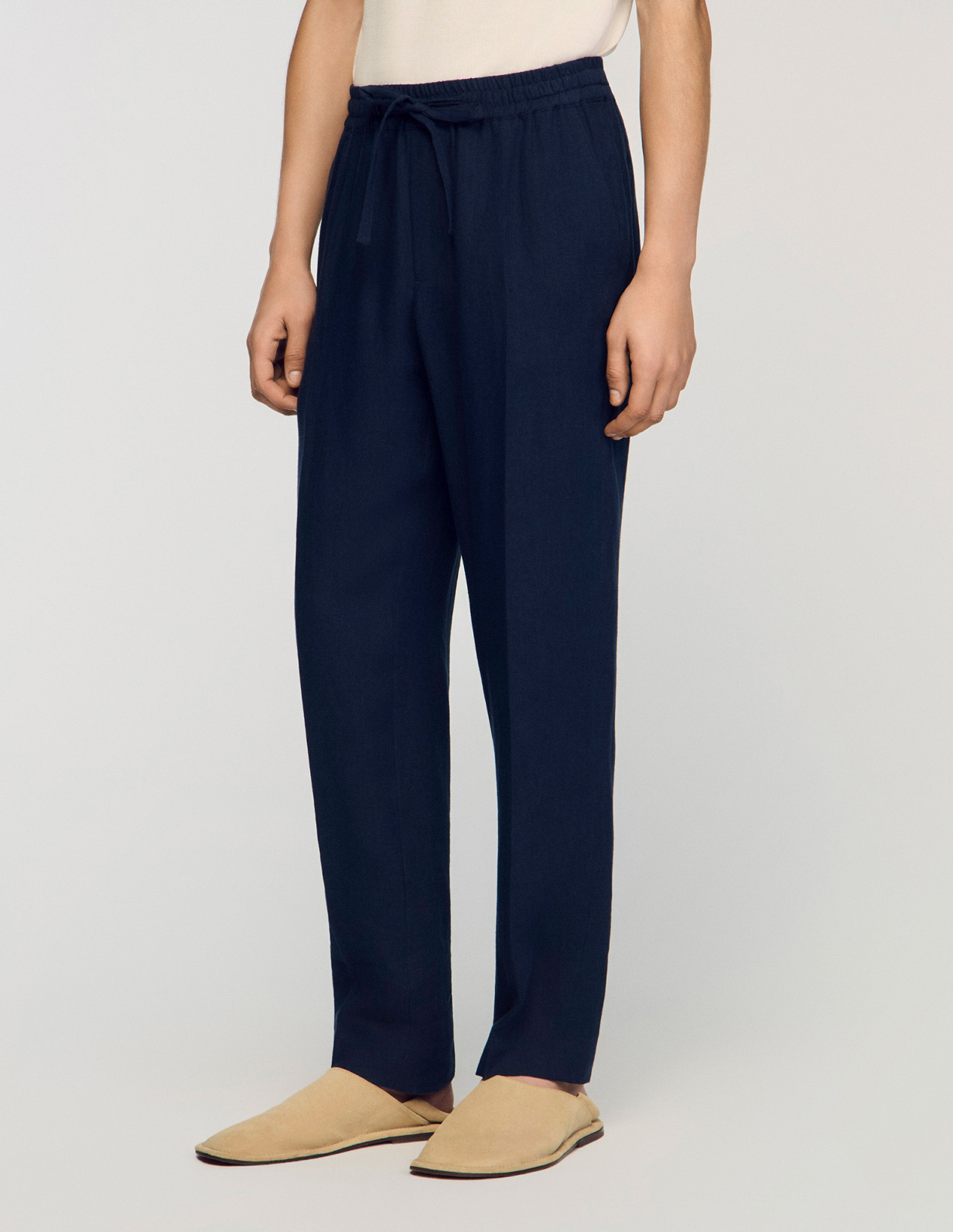 Мужские льняные брюки прямого кроя_5