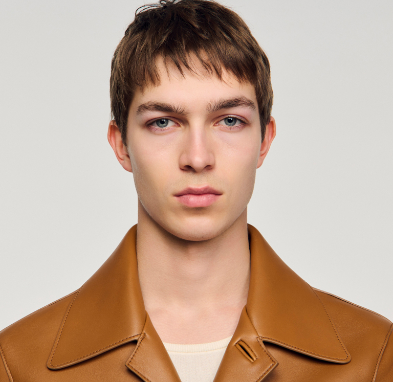 Мужская коричневая кожаная куртка