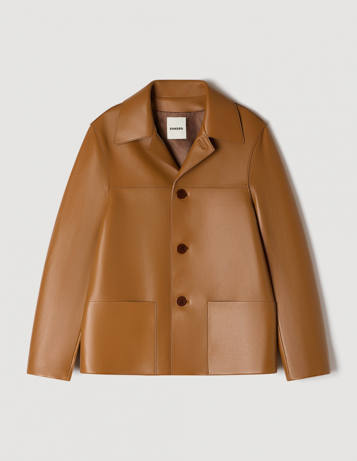 Мужская коричневая кожаная куртка_6