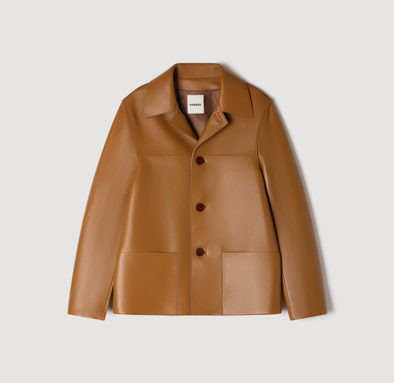 Мужская коричневая кожаная куртка