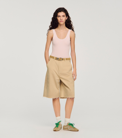 Женский розовый трикотажный боди