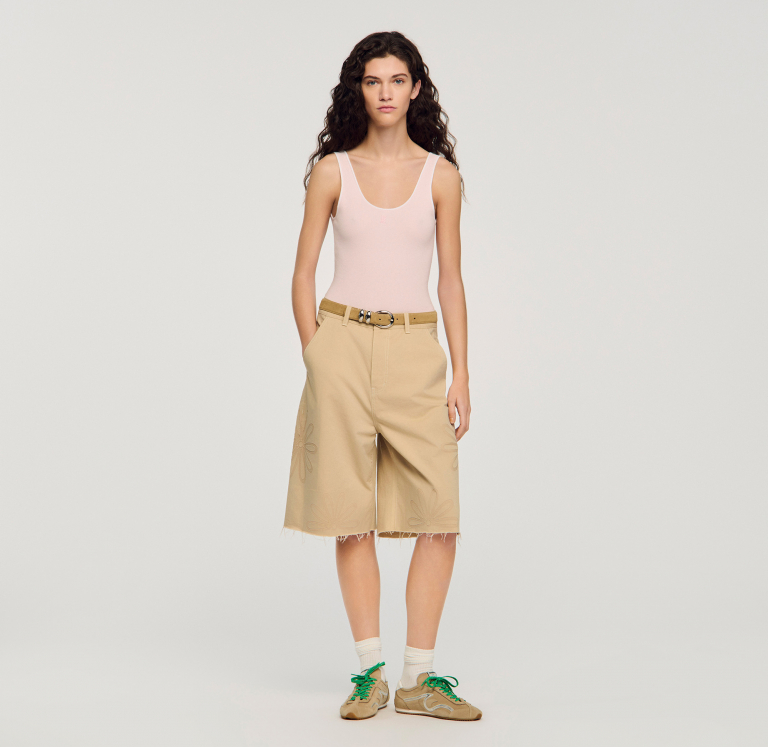 Жіночий рожевий трикотажний боді